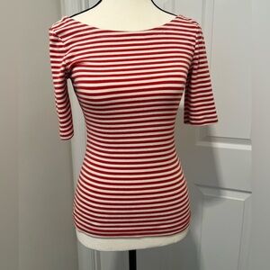 Banana Republic Striped Red and White Blouse